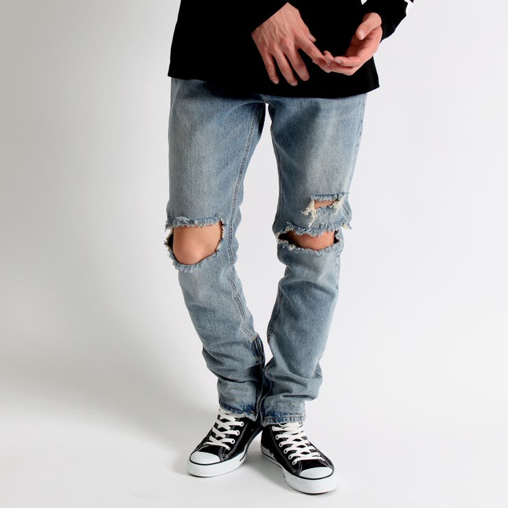 クラッシュZIPスキニーデニム BV17SP03-M010[品番：WG010018137]｜WEGO 