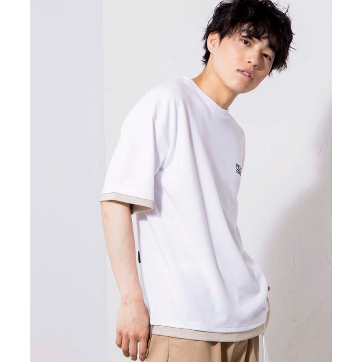 ホワイト | レイヤードロゴ5分袖BIGT BV20SM04-M2296 | WEGO【MEN】