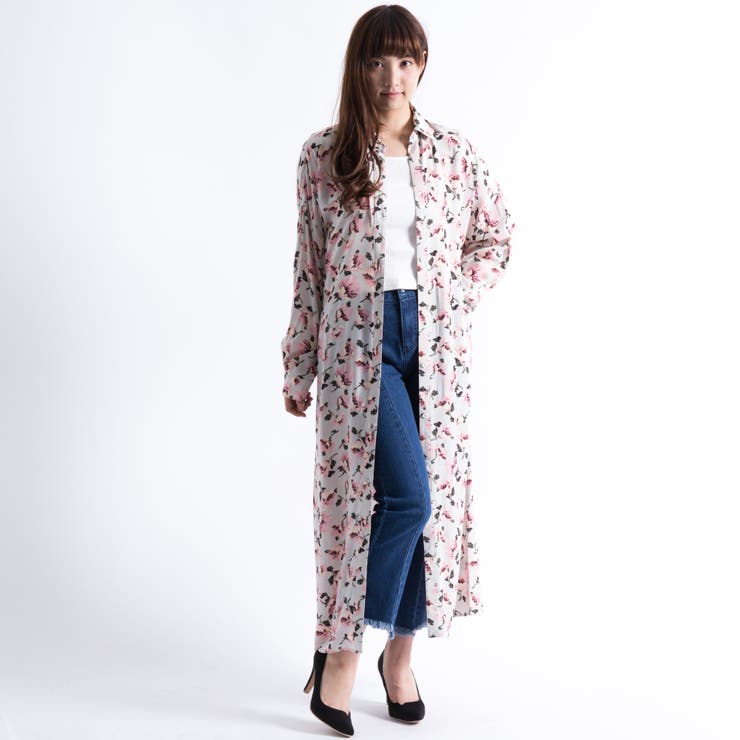 2way 柄ロングシャツワンピース ロングカーデ 花柄 フラワー 品番 Wg Wego Women ウィゴー のレディースファッション通販 Shoplist ショップリスト