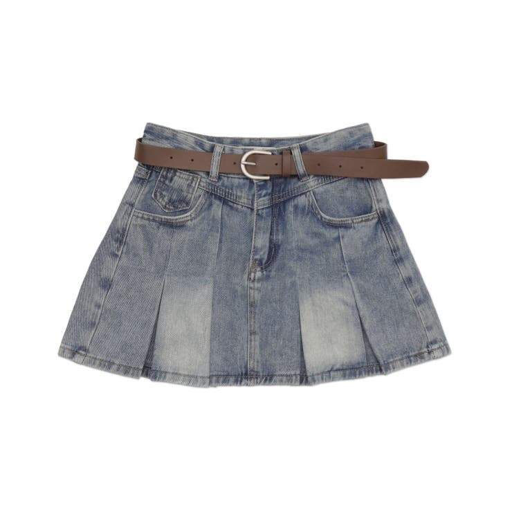 デニム淡色 | タックプリーツデニムミニスカパン | WEGO【WOMEN】