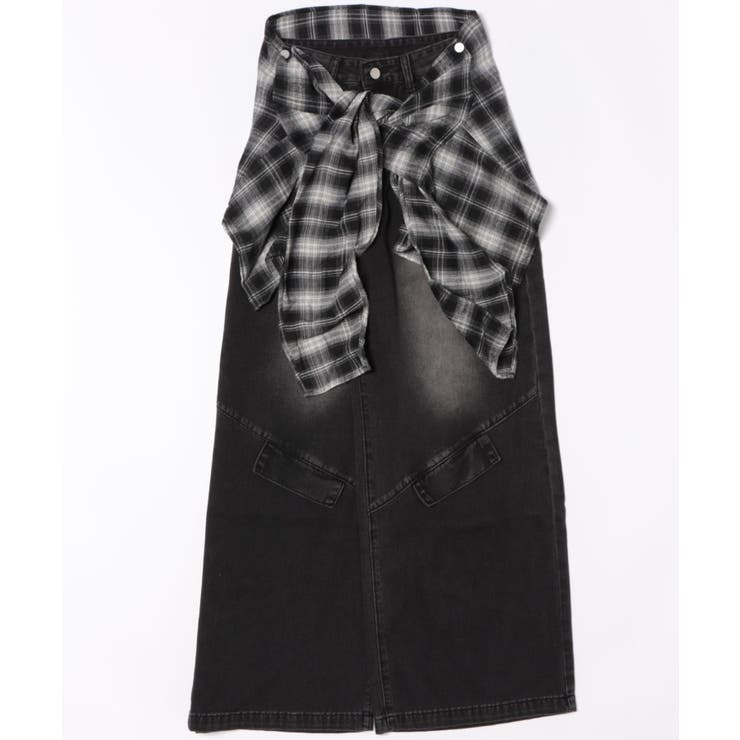 ブラックチェック1 | フェイクシャツスリーブデニム | WEGO【WOMEN】