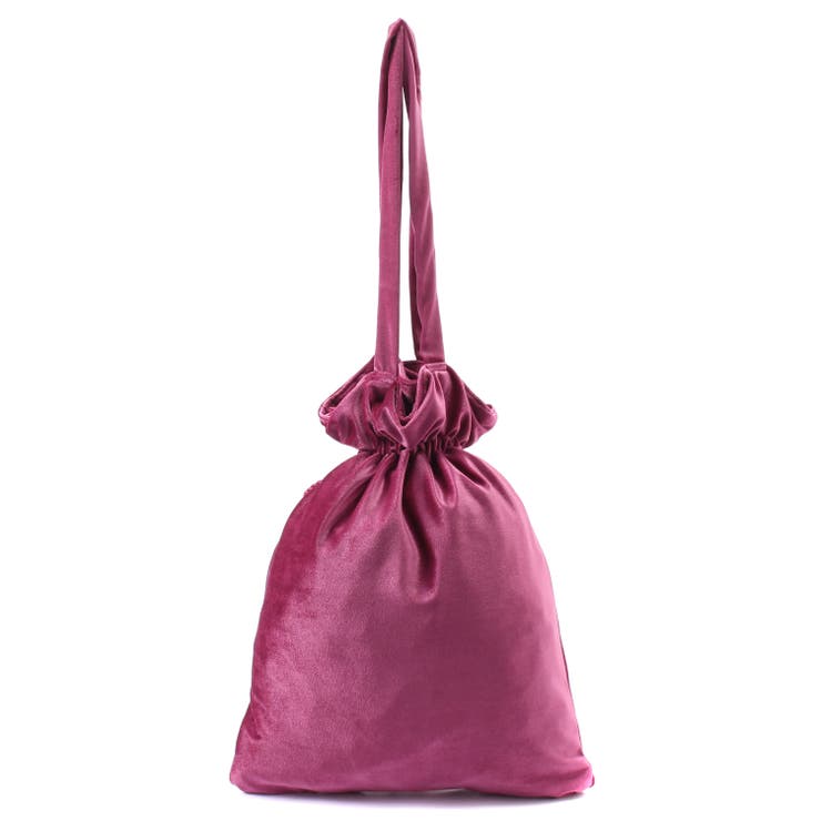 【低身長向け】ベロア巾着トートバッグ DU16AU10-LG0005 | WEGO【WOMEN】 | 詳細画像2 