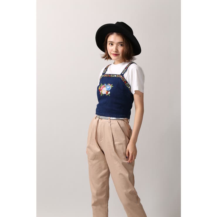 kotohayokozawa×PINK HOUSE CHERRY EMBROIDERY JEANES （デニム