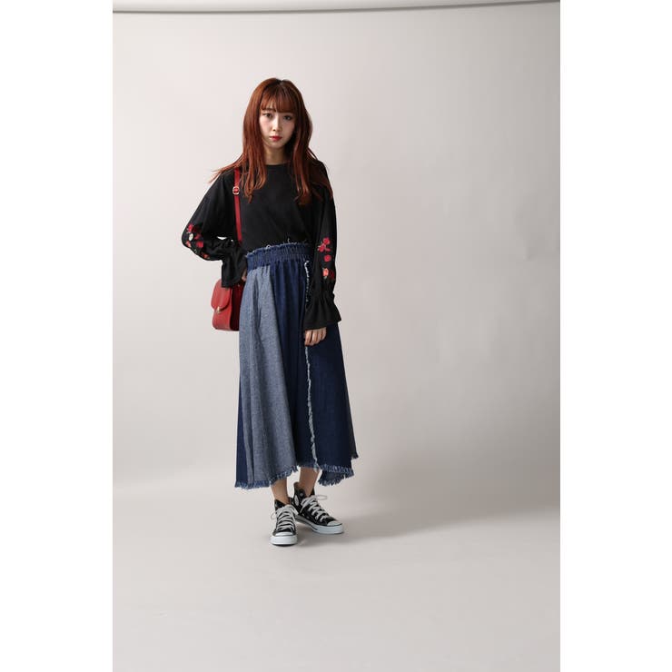 低身長向け】リメイクデニムミディスカート[品番：WG010022560]｜WEGO