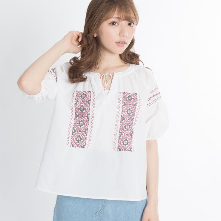 低身長向け】刺繍バルーンブラウス[品番：WG010019384]｜WEGO