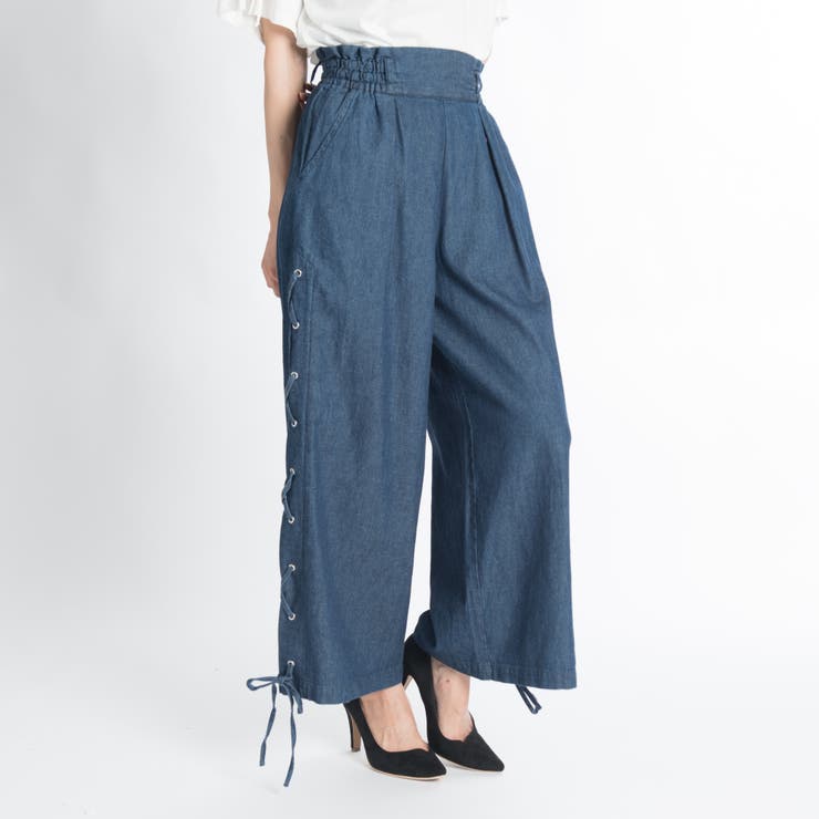 新品　ARMANI ストライプ　ワイドパンツ　グッドディテール 新品 ARMANI ストライプ ワイドパンツ グッドディテール