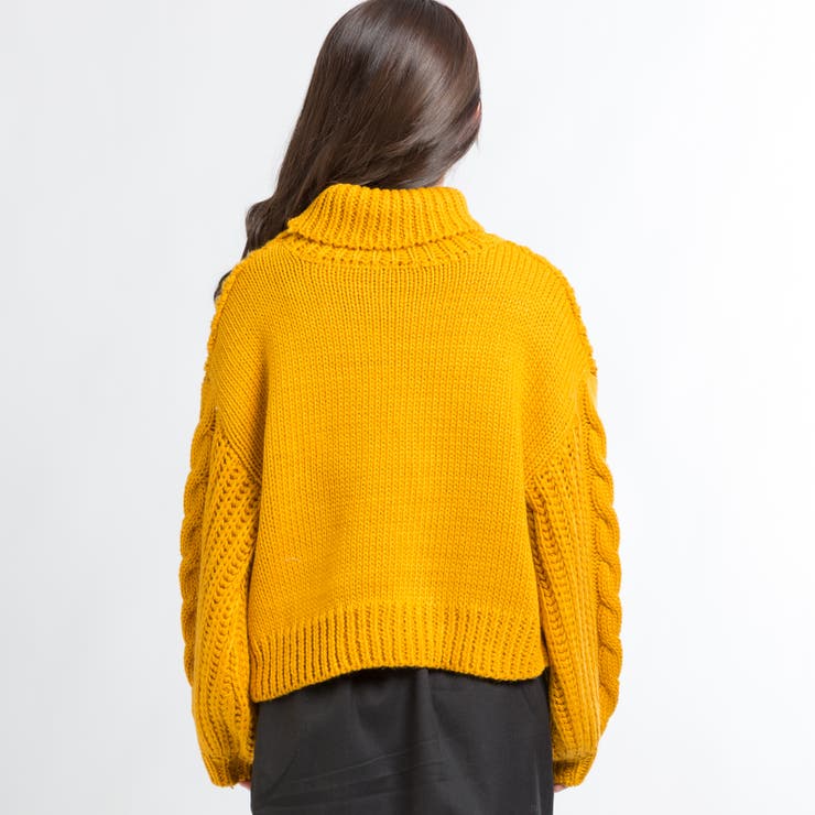 低身長向け】ロービングケーブルタートルニット DU17WN12-L003[品番
