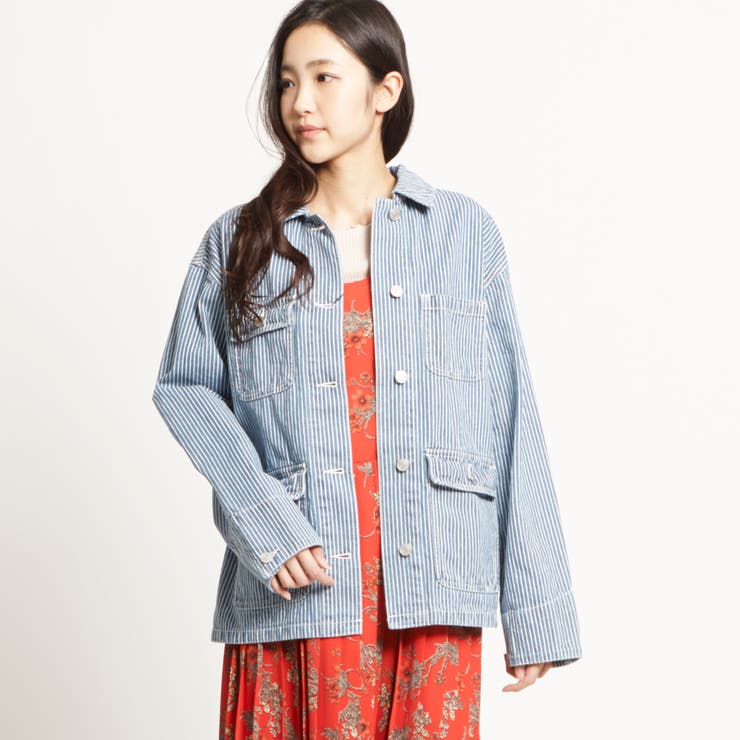 専用 ヒッコリー デニムジャケット ヒッコリー×デニム切替ワークジャケット[ITA4-17C020]｜URBAN