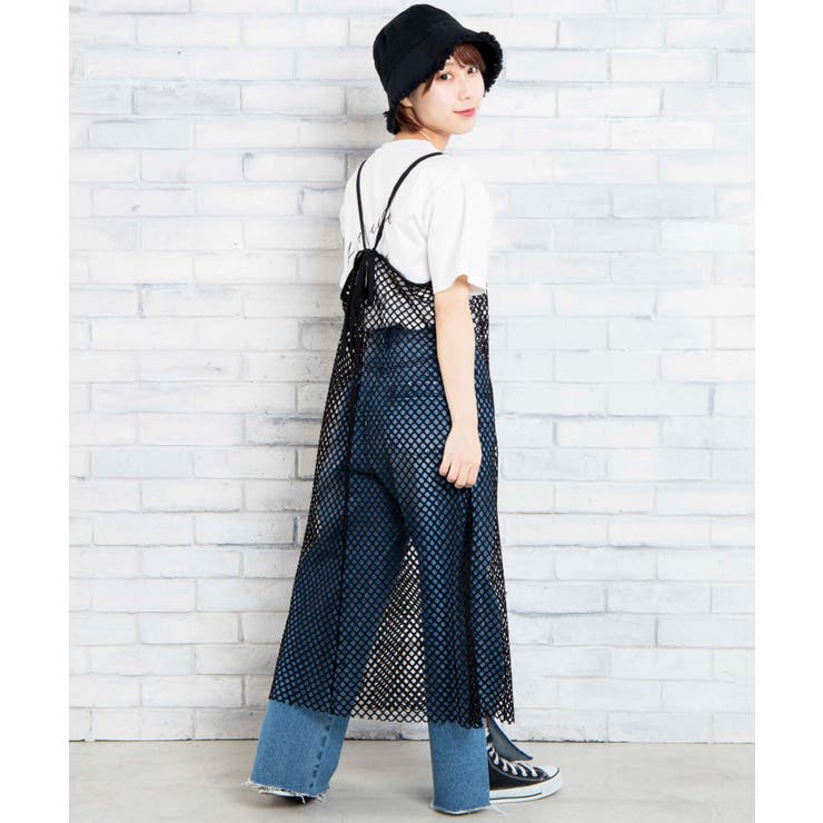 ボリュームメッシュキャミソールワンピース FREAK'S STORE ワンピース ネップメッシュキャミワンピース