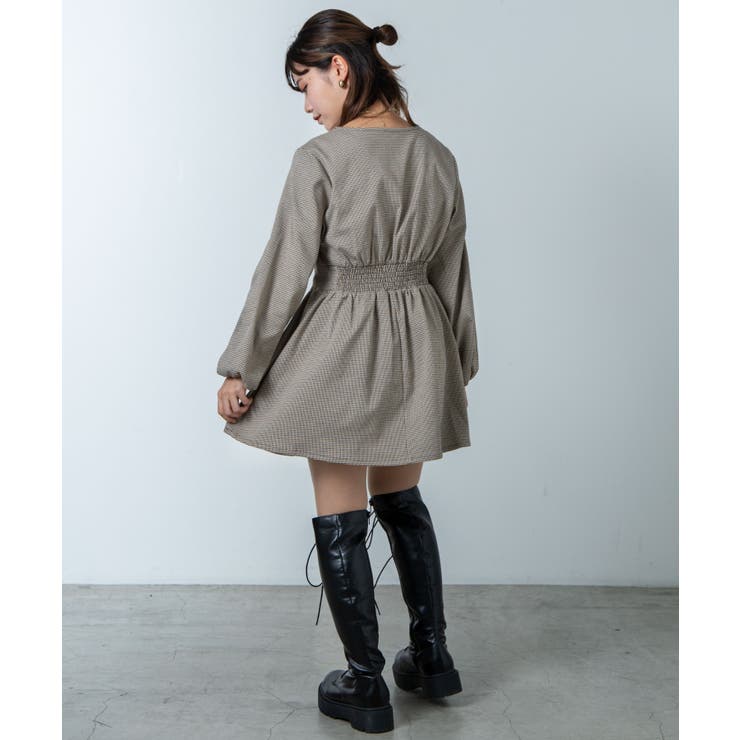 低身長向け】【低身長向けチェックミニワンピース DU20WN10