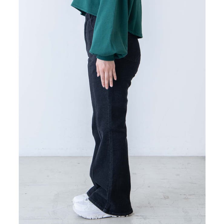 低身長向け】デニムピンタックフレアパンツ[品番：WG010082009]｜WEGO