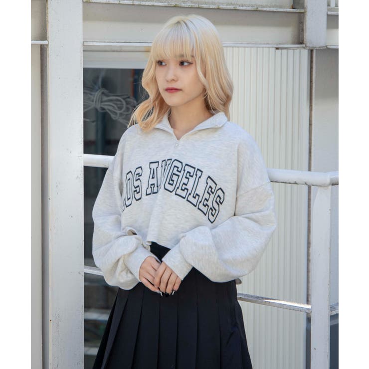 カレッジハーフジップショートスウェット 韓国  韓国ファッション[品番：WG010082012]｜WEGO【WOMEN】（ウィゴー）のレディースファッション通販｜SHOPLIST（ショップリスト）