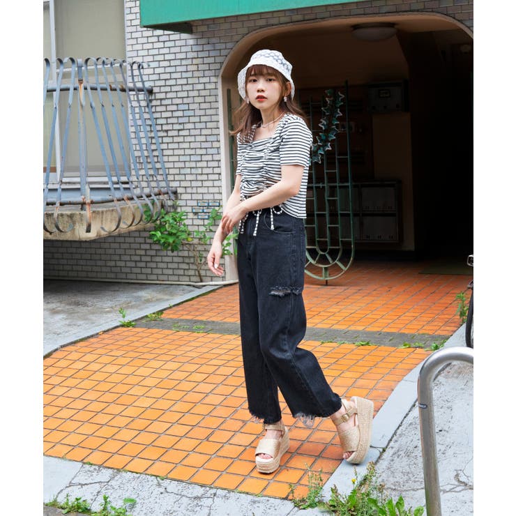 低身長向け】クラッシュストレートパンツ[品番：WG010081280]｜WEGO