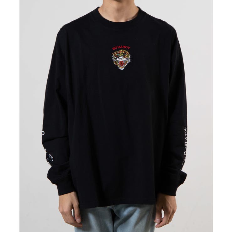 ハーディー長袖 エド ハーディー 風 ED HARDY エド・ハーディー 長袖刺繍Tシャツ LOVE KILLSSLOWLY EDH-2401 CREAM SODA SHOP Garage PARADISE