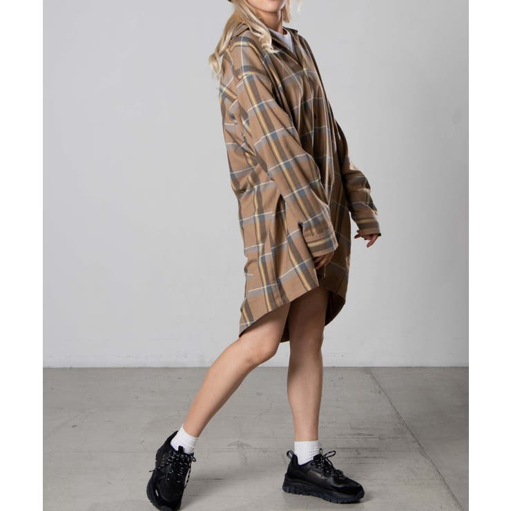 EXIEEE】【セットアップ対応商品】タータンチェックオーバーシャツ