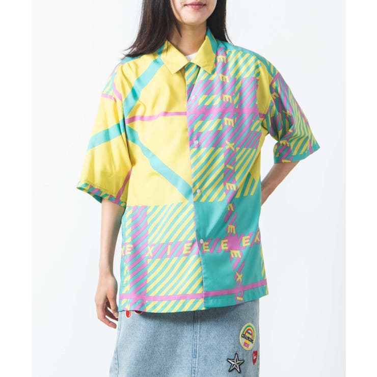 【EXIEEE】総柄チェック開襟BIGシャツ(5)[品番：WG010078381]｜WEGO【WOMEN】（ウィゴー）のレディースファッション通販｜SHOPLIST（ショップリスト）