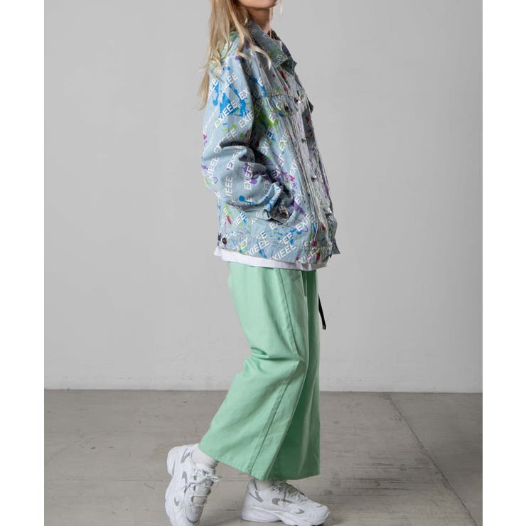 【EXIEEE】ロゴ総柄ペイントBIGデニムジャケット[品番：WG010078318]｜WEGO【WOMEN】（ウィゴー）のレディースファッション通販｜SHOPLIST（ショップリスト）