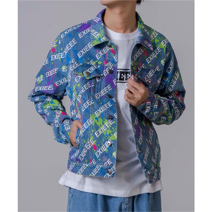 【EXIEEE】ロゴ総柄ペイントBIGデニムジャケット[品番：WG010078318]｜WEGO【WOMEN】（ウィゴー）のレディースファッション通販｜SHOPLIST（ショップリスト）