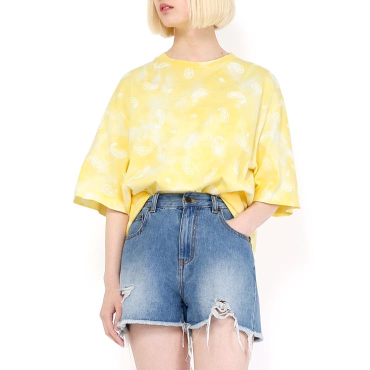 EXIEEE】ペイズリー柄タイダイTシャツ[品番：WG010084542]｜WEGO 