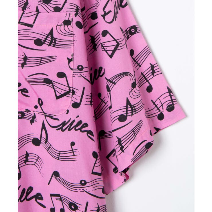 オーイーシー 音符柄オープンカラーシャツ EXIEEE イグジー[品番：WG010085169