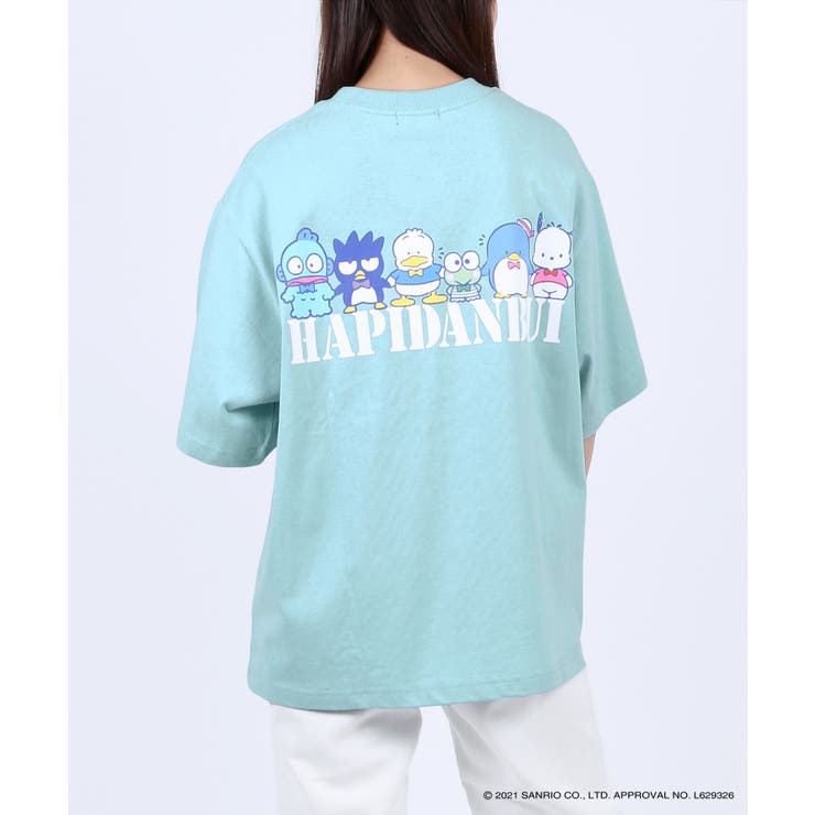 EXIEEE】サンリオキャラクターズコラボはぴだんぶいロゴTシャツ