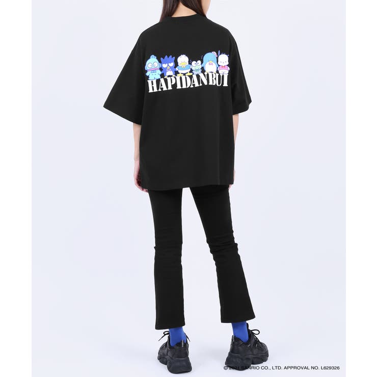 EXIEEE】サンリオキャラクターズコラボはぴだんぶいロゴTシャツ