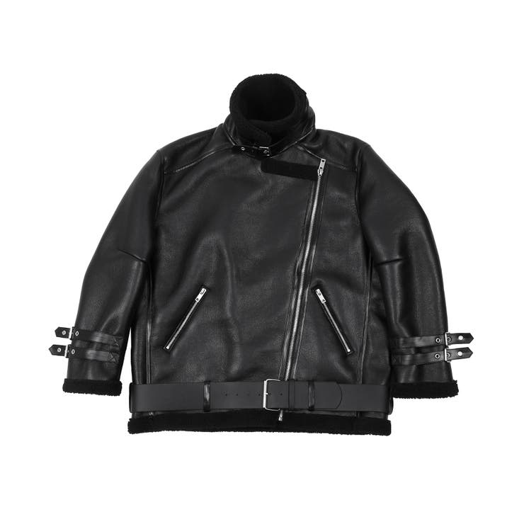 Figments】フェイクムートンダブルライダースジャケット[品番