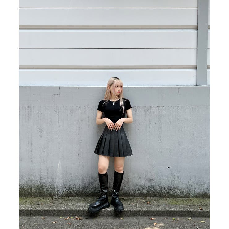 フェイクレザープリーツミニスカート3サイズ ミニスカート