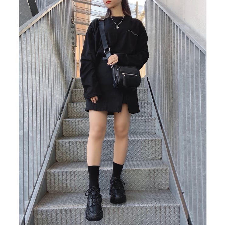 ブラック エコレザーショルダーバッグ ECCO Fortune レザーショルダーバッグ | ブラック