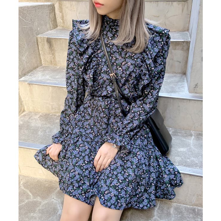 Figments】花柄フリルワンピース[品番：WG010079436]｜WEGO