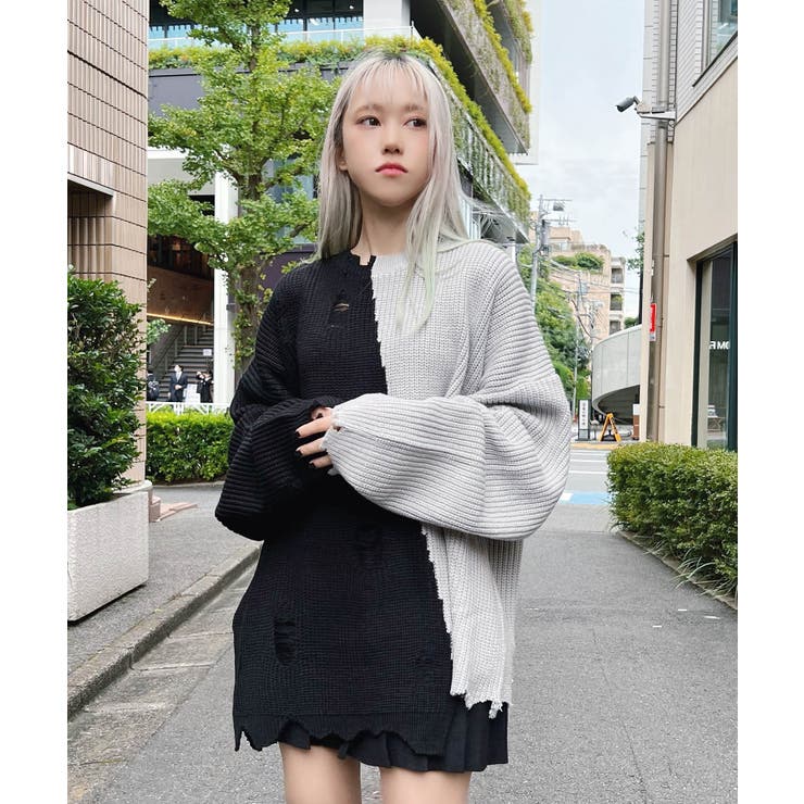 再構築ダメージニット 韓国 韓国ファッション[品番：WG010085948