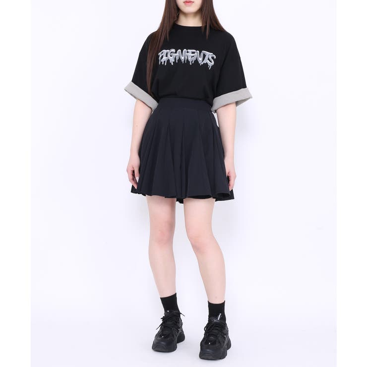 ナイロンプリーツミニスカート 韓国 韓国ファッション[品番