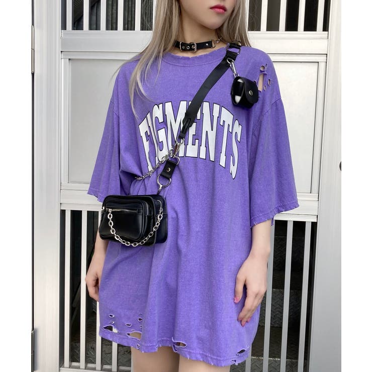 パープル | 【Figments】ヴィンテージカレッジロゴT | WEGO【WOMEN】