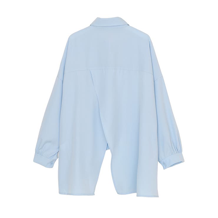 【Kijun キジュン】23AW 洗える コットン アシンメトリー シャツ 韓国 yaunn｜アシンメトリー シャツ カーキ／COTTON ASYMMETRY SHIRT