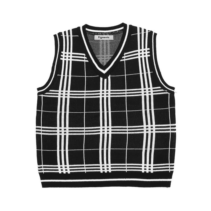 Figments】チェックニットベスト[品番：WG010082780]｜WEGO