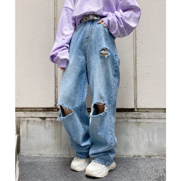 【Figments】デストロイデニムバギーパンツ 韓国 韓国ファッション 大人 | WEGO【WOMEN】 | 詳細画像11 