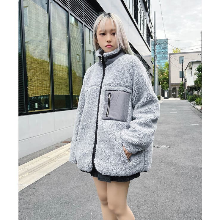 リバーシブルボアブルゾン 韓国 韓国ファッション[品番：WG010085966