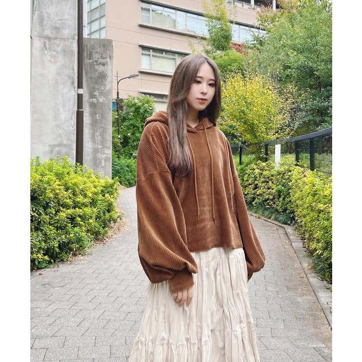 Figments】コーデュロイクロップドパーカー 韓国 韓国ファッション