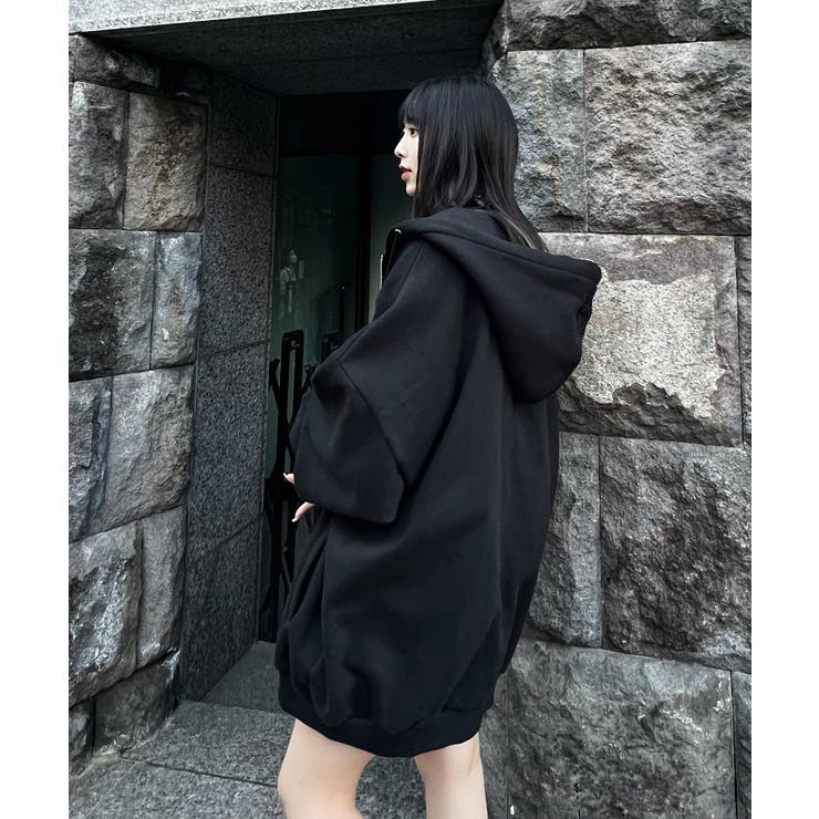 裏起毛ビッグZIPパーカー 韓国 韓国ファッション[品番