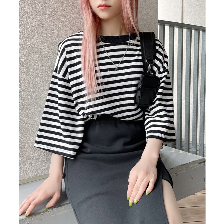 ボーダーTシャツ 韓国 韓国ファッション[品番：WG010084804