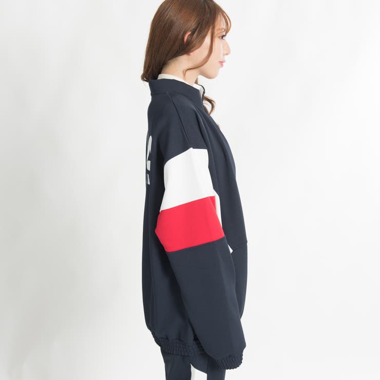【FILA✖️dazzlinコラボ】 ダークグレー ジッパージャケット FILAコラボツイルトラックジャケット FH7240[品番：WG010022644