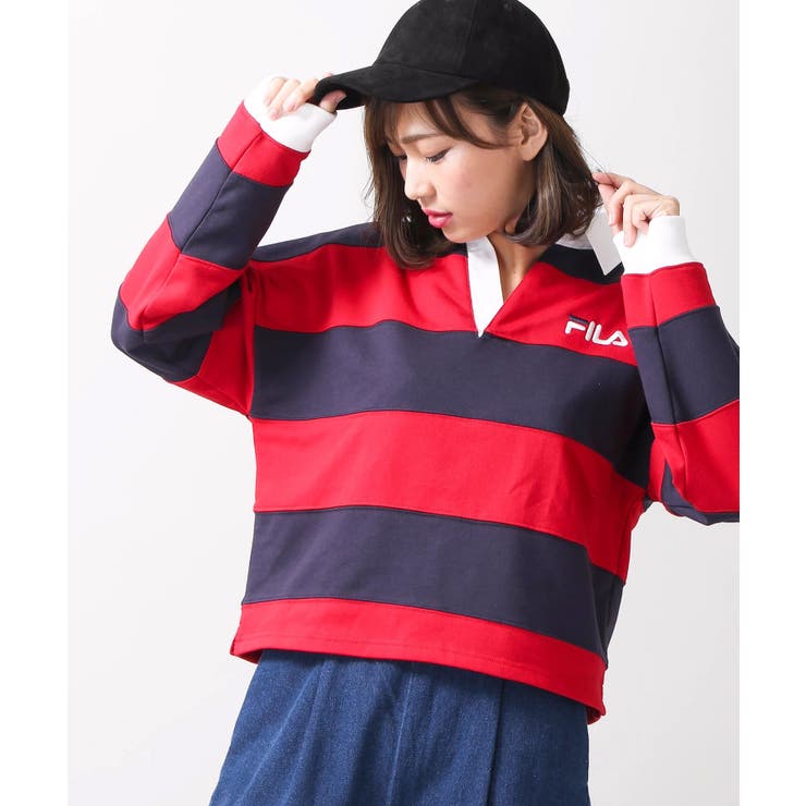 別注FILAボーダーラガースウェット[品番：WG010027502]｜WEGO【WOMEN