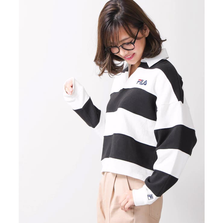 別注FILAボーダーラガースウェット[品番：WG010027502]｜WEGO【WOMEN