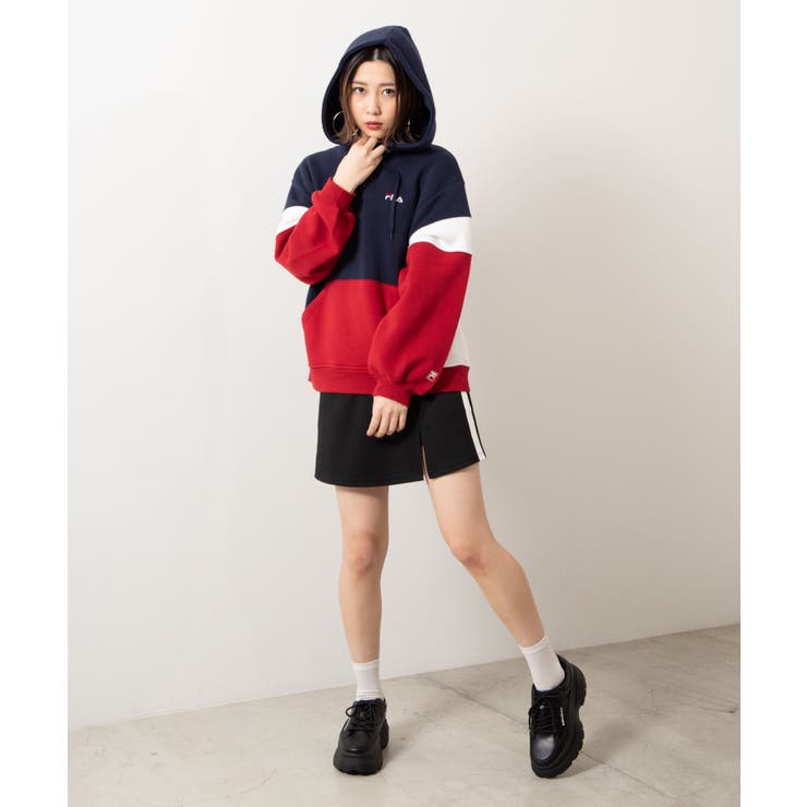 FILA別注切替ハーフジップパーカー[品番：WG010071342]｜WEGO【WOMEN】（ウィゴー）のレディースファッション通販｜SHOPLIST（ショップリスト）