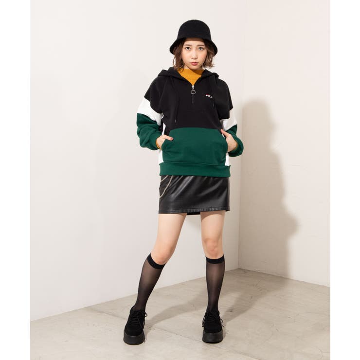 FILA別注切替ハーフジップパーカー[品番：WG010071342]｜WEGO【WOMEN】（ウィゴー）のレディースファッション通販｜SHOPLIST（ショップリスト）