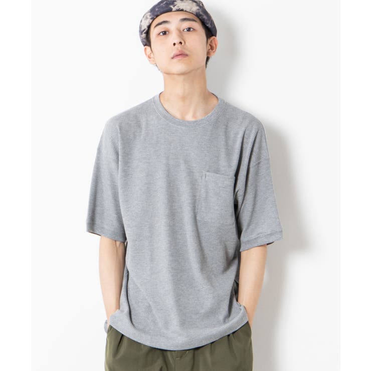 杢グレー | ワッフルワイドT H20-100-21T | WEGO【MEN】