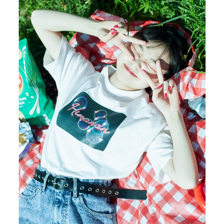 Hinanon シャボン玉Tシャツ 韓国 韓国ファッション[品番