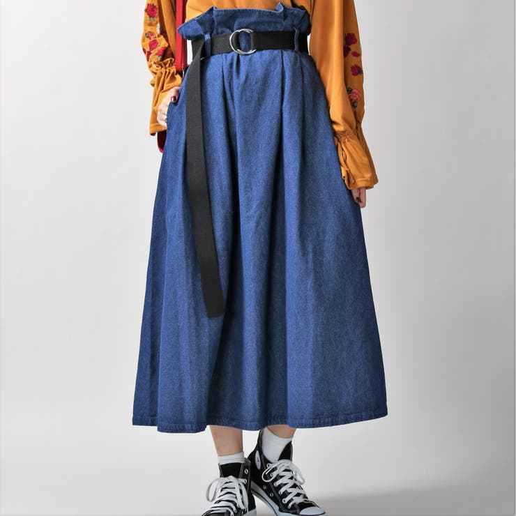 リングベルトロングスカート JS17AU09-L006[品番：WG010022816]｜WEGO