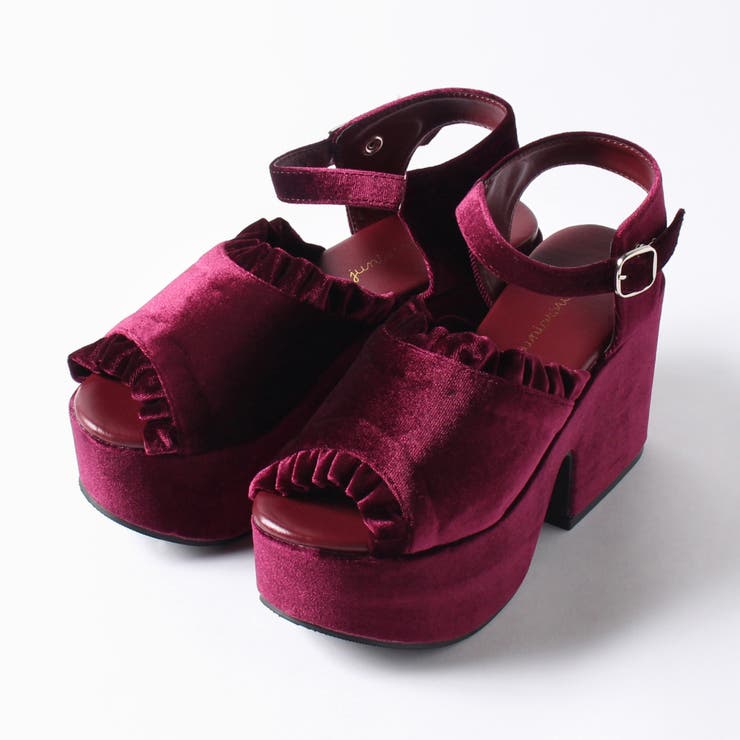 ベロアフリルサンダル JS17AU09-LG0004[品番：WG010022092]｜WEGO 