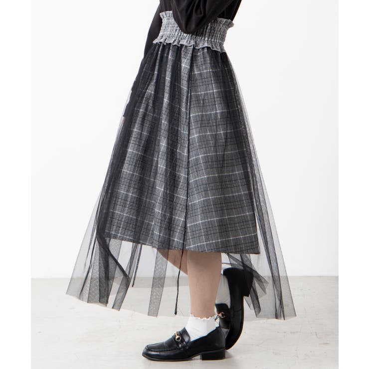 チュールチェックシャーリングスカート Js19wn11 L6960 品番 Wg Wego Women ウィゴー のレディースファッション通販 Shoplist ショップリスト